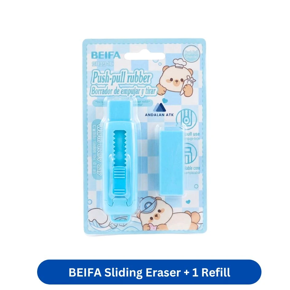 BEIFA Penghapus Sliding Eraser + 1 Refill BFA-SR39-1C